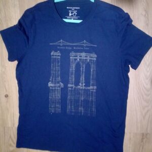 Navy Blue Graphic T-Shirt by Banana Republic